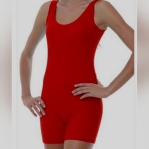 LL - Red Sleeveless UNITARD